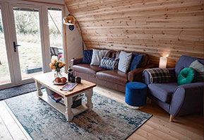 Glamping cabin lounge Suffolk