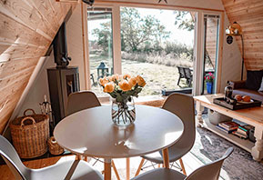 Glamping cabin lounge Suffolk