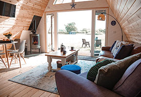 Glamping cabin lounge Suffolk