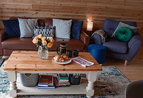 Glamping cabin lounge Suffolk